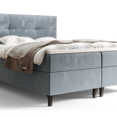 Boxspringová posteľ s úložným priestorom DORINA COMFORT - 200x200, modrá