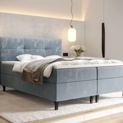Boxspringová posteľ s úložným priestorom DORINA COMFORT - 180x200, modrá
