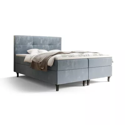 Boxspringová posteľ s úložným priestorom DORINA COMFORT - 160x200, modrá