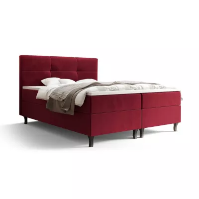 Boxspringová posteľ s úložným priestorom DORINA COMFORT - 200x200, červená