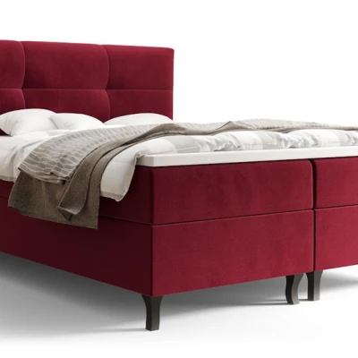 Boxspringová posteľ s úložným priestorom DORINA COMFORT - 160x200, červená