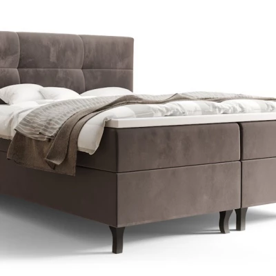 Boxspringová posteľ s úložným priestorom DORINA COMFORT - 180x200, mliečna čokoláda
