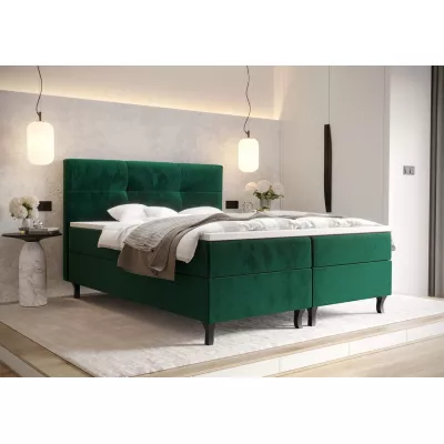 Boxspringová posteľ s úložným priestorom DORINA - 200x200, zelená