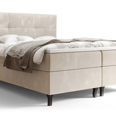 Boxspringová posteľ s úložným priestorom DORINA COMFORT - 200x200, béžová