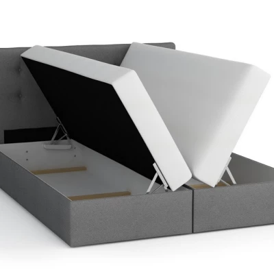 Boxspringová posteľ s úložným priestorom LUDMILA COMFORT - 200x200, hnedá / čierna