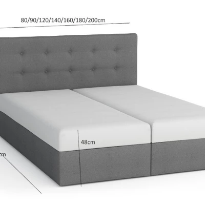Boxspringová posteľ s úložným priestorom LUDMILA COMFORT - 120x200, hnedá / čierna