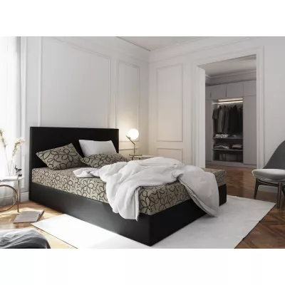 Boxspringová posteľ s úložným priestorom LUDMILA COMFORT - 160x200, béžová / čierna