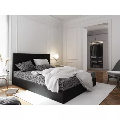 Boxspringová posteľ s úložným priestorom LUDMILA COMFORT - 200x200, šedá / čierna