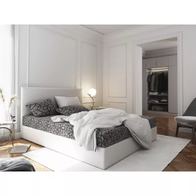 Boxspringová posteľ s úložným priestorom LUDMILA COMFORT - 180x200, šedá / biela