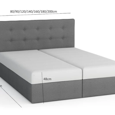 Boxspringová posteľ s úložným priestorom SAVA - 200x200, čierna