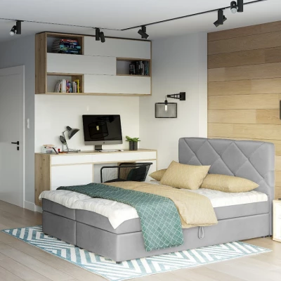 Manželská posteľ s úložným priestorom KATRIN COMFORT - 200x200, svetlo šedá