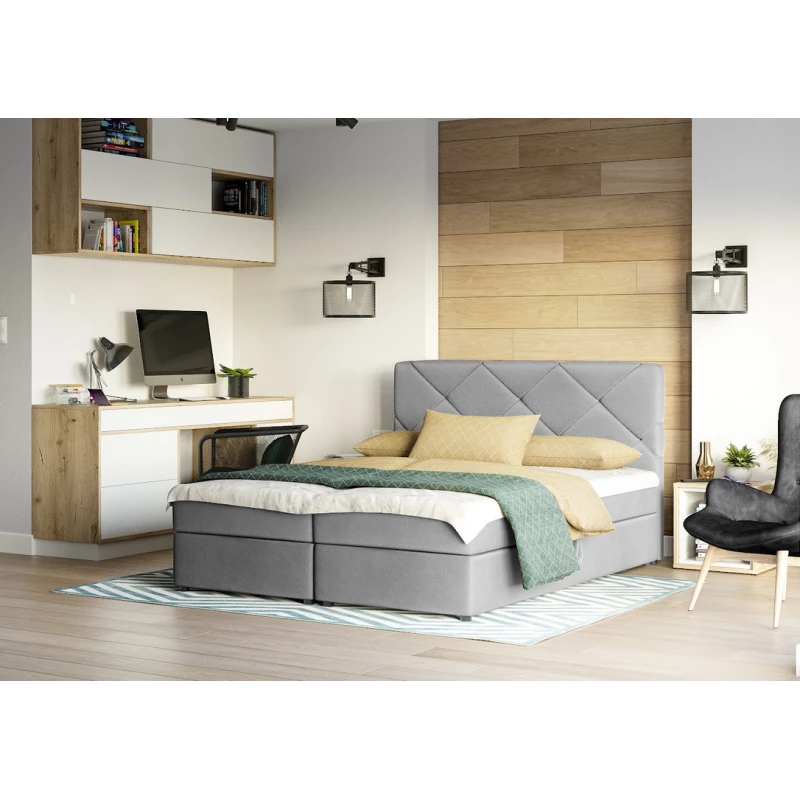 Manželská posteľ s úložným priestorom KATRIN - 160x200, svetlo šedá