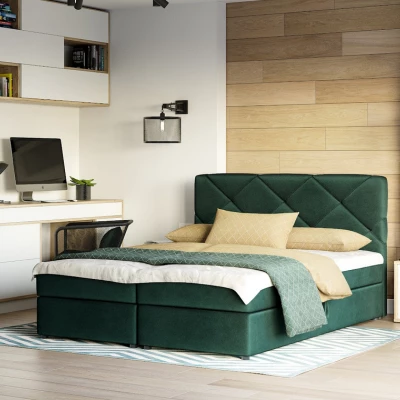 Manželská posteľ s úložným priestorom KATRIN COMFORT - 180x200, zelená