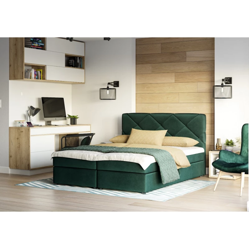 Manželská posteľ s úložným priestorom KATRIN COMFORT - 140x200, zelená