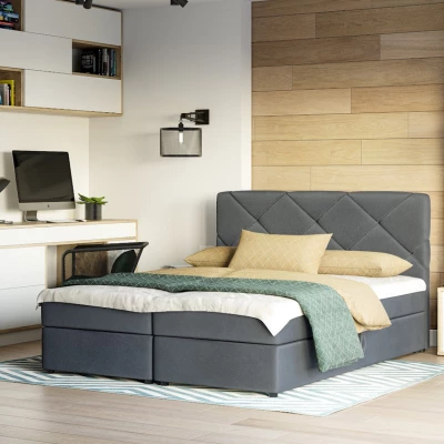 Manželská posteľ s úložným priestorom KATRIN COMFORT - 200x200, šedá