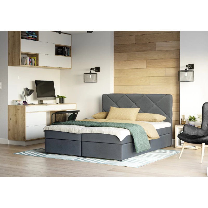 Manželská posteľ s úložným priestorom KATRIN COMFORT - 180x200, šedá