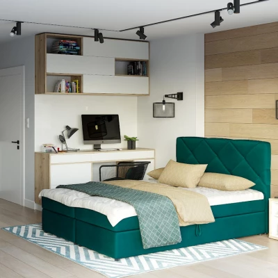 Manželská posteľ s úložným priestorom KATRIN COMFORT - 160x200, tmavo zelená