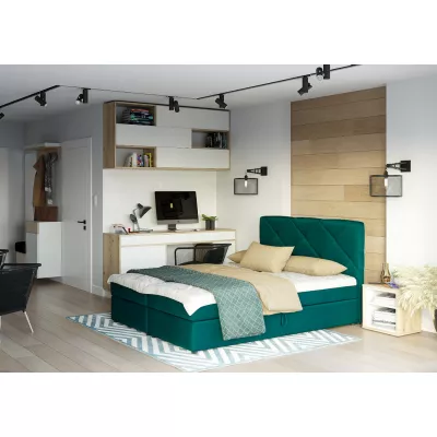 Manželská posteľ s úložným priestorom KATRIN COMFORT - 140x200, tmavo zelená