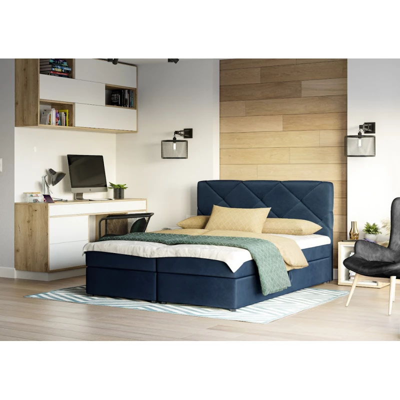 Manželská posteľ s úložným priestorom KATRIN COMFORT - 180x200, modrá
