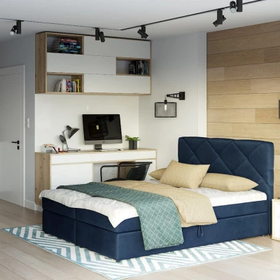 Manželská posteľ s úložným priestorom KATRIN - 200x200, modrá