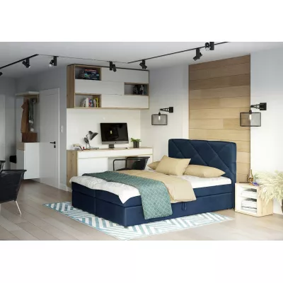 Manželská posteľ s úložným priestorom KATRIN - 200x200, modrá