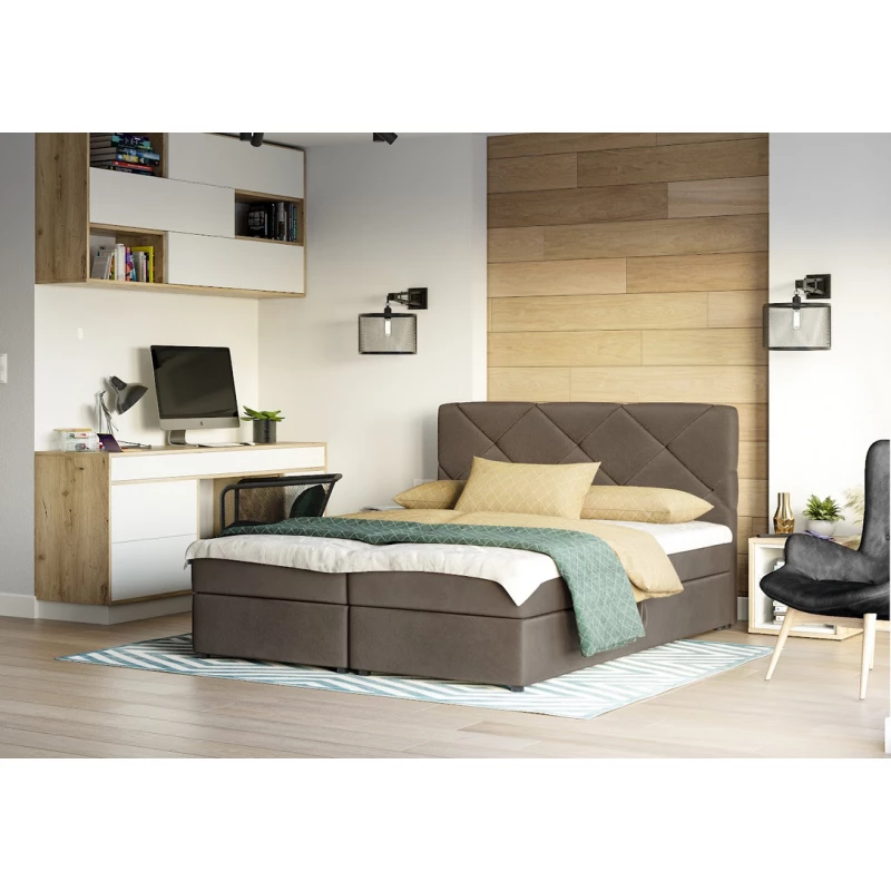 Manželská posteľ s úložným priestorom KATRIN COMFORT - 180x200, hnedá