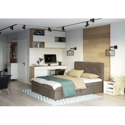 Manželská posteľ s úložným priestorom KATRIN - 200x200, hnedá