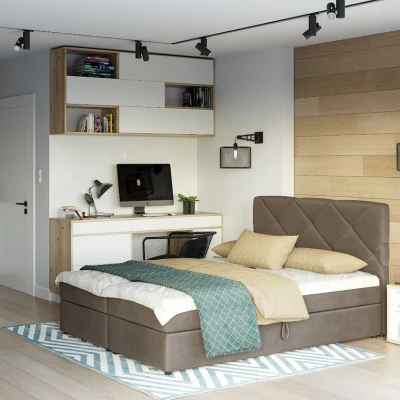 Jednolôžková posteľ s úložným priestorom KATRIN - 120x200, hnedá