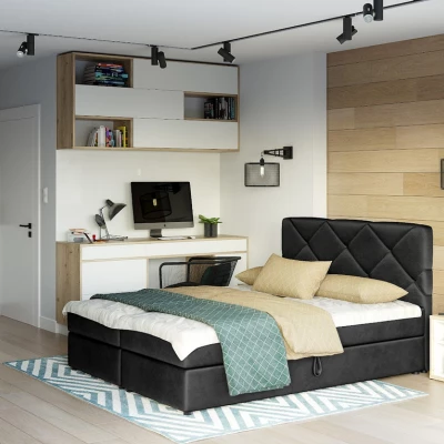 Manželská posteľ s úložným priestorom KATRIN COMFORT - 200x200, čierna