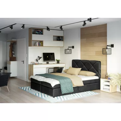 Manželská posteľ s úložným priestorom KATRIN COMFORT - 200x200, čierna