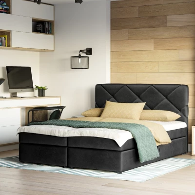 Manželská posteľ s úložným priestorom KATRIN COMFORT - 160x200, čierna