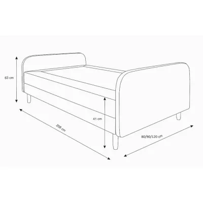 Jednolôžková posteľ HENRYK COMFORT 3 - 90x200, antracitová