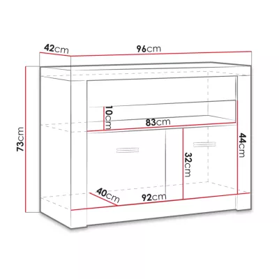 TV stolík BESS - dub kraft biely