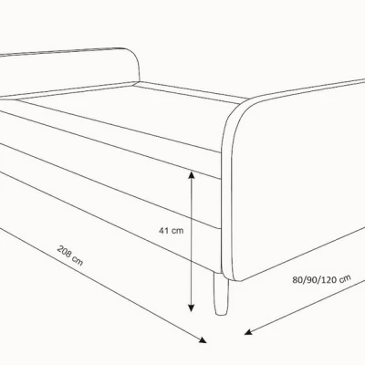 Jednolôžková posteľ HENRYK COMFORT 3 - 90x200, hnedá