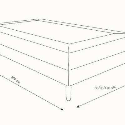 Jednolôžková posteľ s kovovými nôžkami HENRYK COMFORT 1 - 90x200, antracitová