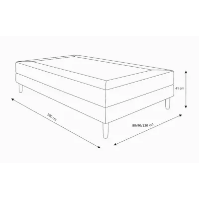 Jednolôžková posteľ s kovovými nôžkami HENRYK COMFORT 1 - 90x200, antracitová