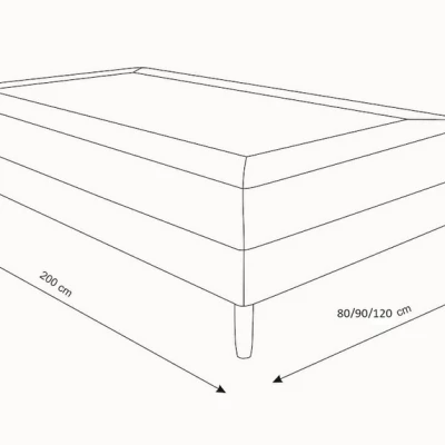 Jednolôžková posteľ s kovovými nôžkami HENRYK COMFORT 1 - 80x200, antracitová