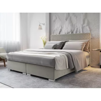 Manželská čalúnená posteľ HENIO COMFORT - 200x200, béžová