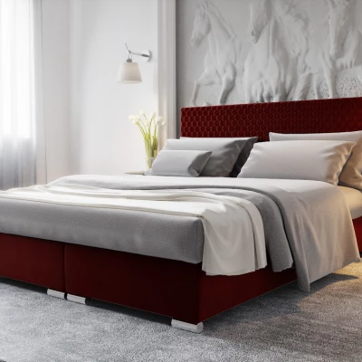 Manželská čalúnená posteľ HENIO COMFORT - 160x200, červená