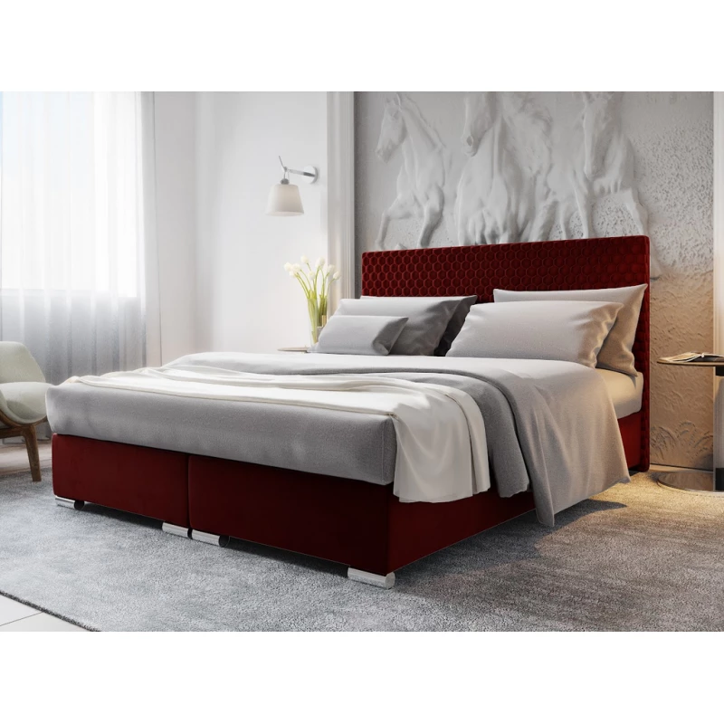 Manželská čalúnená posteľ HENIO COMFORT - 180x200, červená