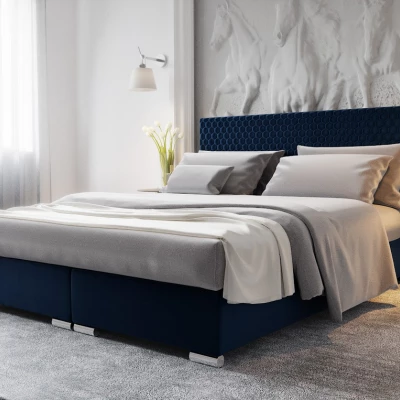 Jednolôžková čalúnená posteľ HENIO COMFORT - 120x200, modrá