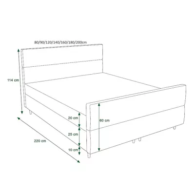 Boxspringová posteľ ANGELES PLUS COMFORT - 160x200, oranžová