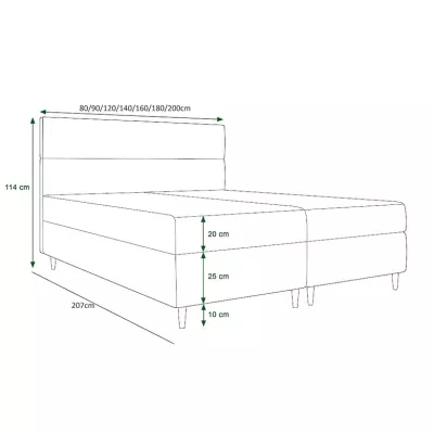 Boxspringová posteľ ANGELES COMFORT - 160x200, čierna