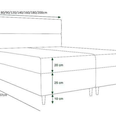 Boxspringová posteľ ANGELES COMFORT - 160x200, ružová