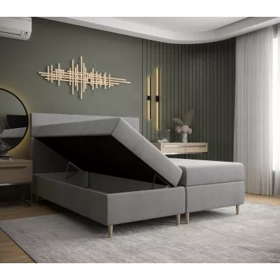 Boxspringová posteľ ANGELES COMFORT - 160x200, svetlo šedá