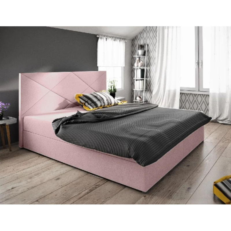Jednolôžková posteľ s úložným priestorom STIG COMFORT 4 - 120x200, ružová