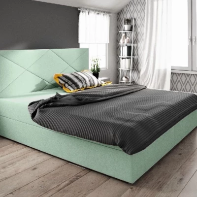 Manželská posteľ s úložným priestorom STIG COMFORT 4 - 160x200, svetlo zelená