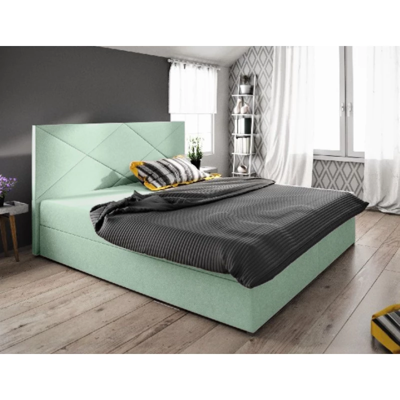 Manželská posteľ s úložným priestorom STIG COMFORT 4 - 160x200, svetlo zelená
