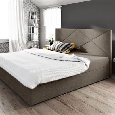 Manželská posteľ s úložným priestorom STIG COMFORT 4 - 200x200, svetlo hnedá