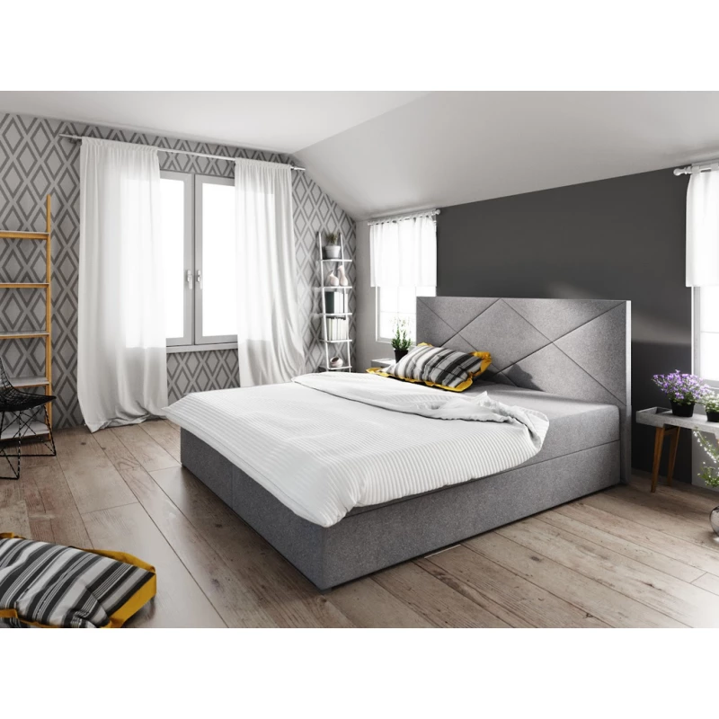 Manželská posteľ s úložným priestorom STIG COMFORT 4 - 160x200, svetlo šedá
